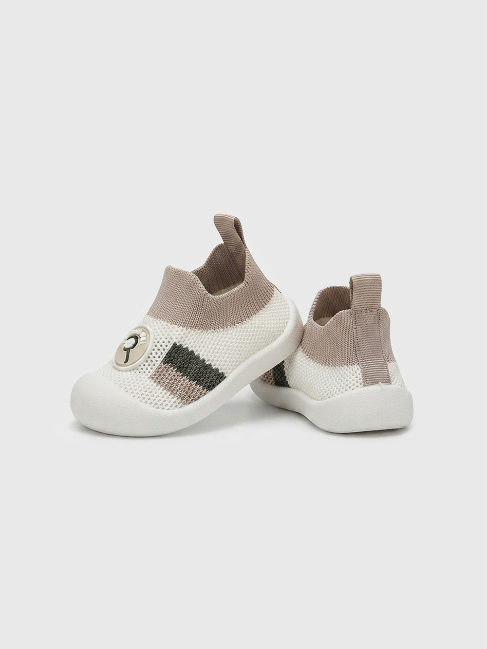 KiddoComfy Qibabei Mesh-Mallows Sock Shoes Beige - Q22